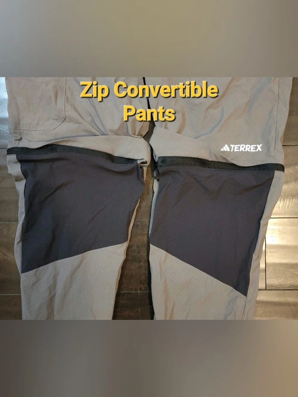 Adidas Gray Black Terrex Utilitas Hiking Zip-Off Pants Men's XLT TALL 41×32